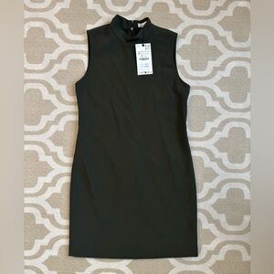 Zara Sleeveless Dark Green Mini Dress